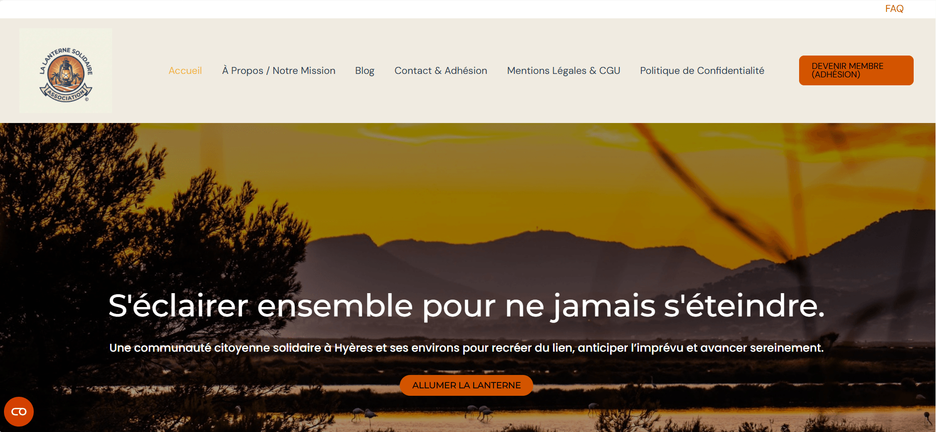 La Lanterne Solidaire – création de site internet sur-mesure par SERVANE