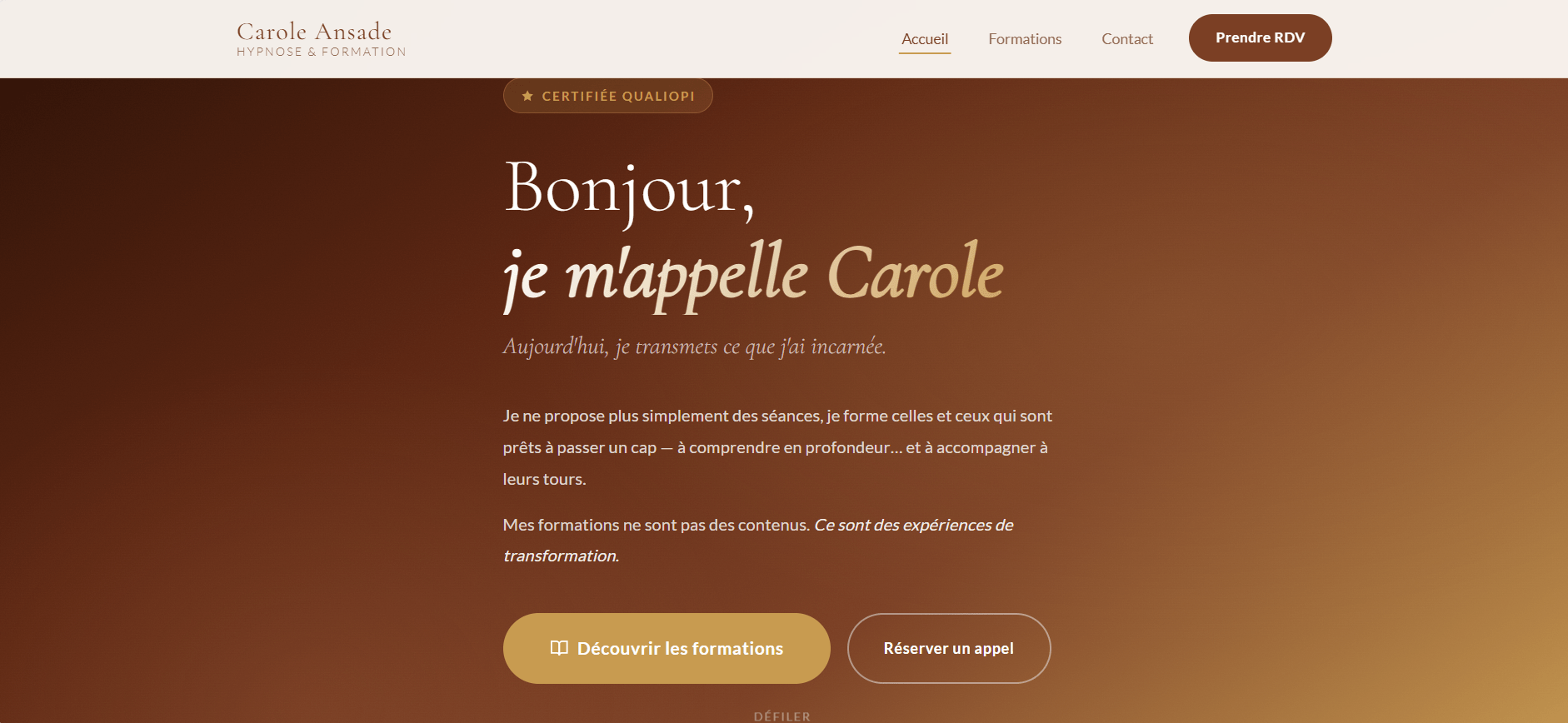 Carole Ansade – maintenance récurrente de site internet par SERVANE